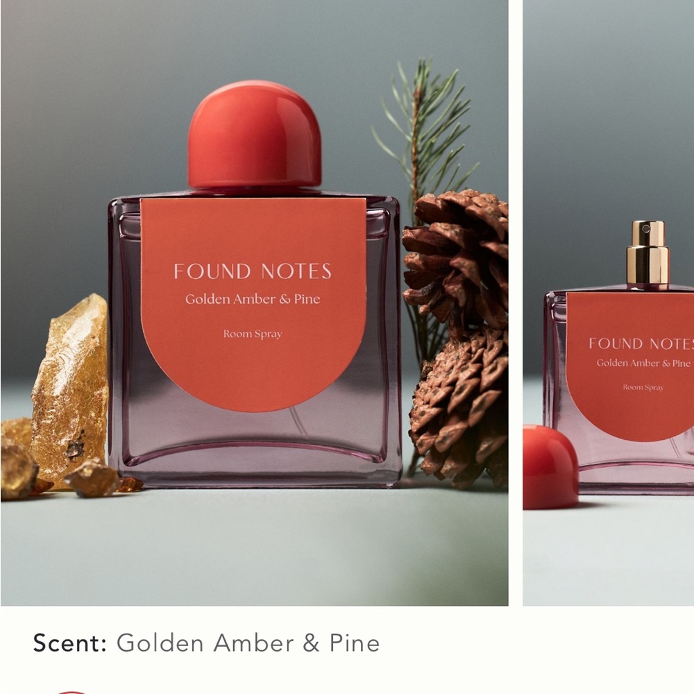 NWT Anthropologie “Sold Out” Found Notes Room Spray - Golden Amber & Pine.